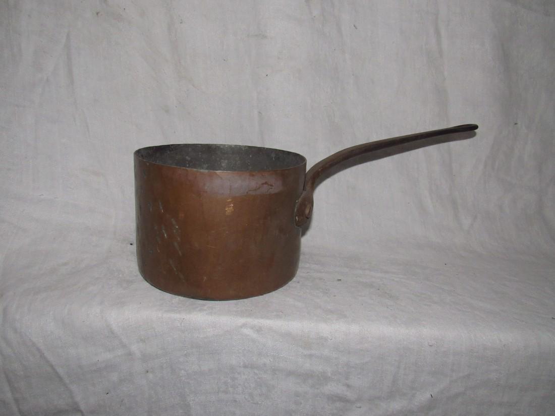 Copper Lined Pot w/ Wrought Iron Handle (1 of 5)
