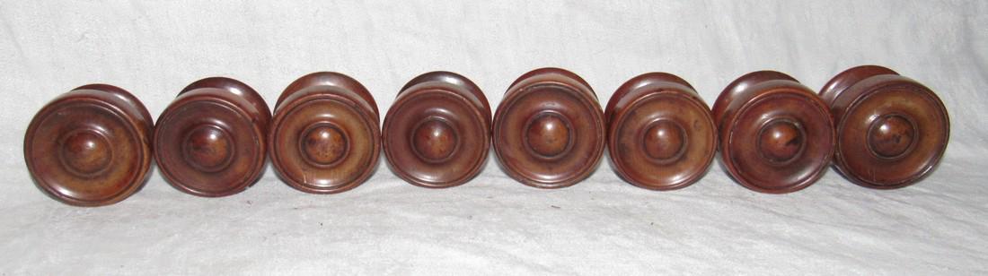 Set of 8 Wooden Furniture Drawer Knobs Handles: Approx. 2" in diameter.