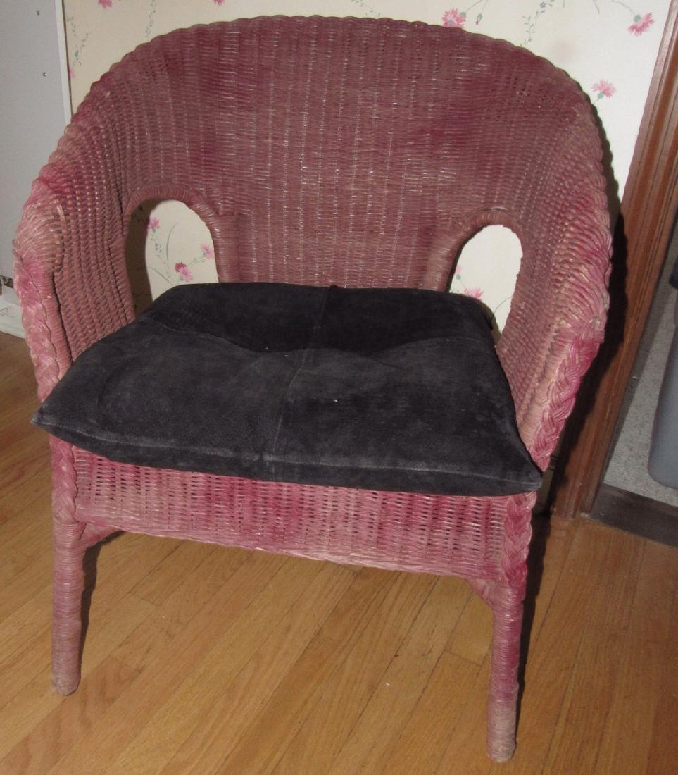 Red Painted Wicker Chair (1 of 5)