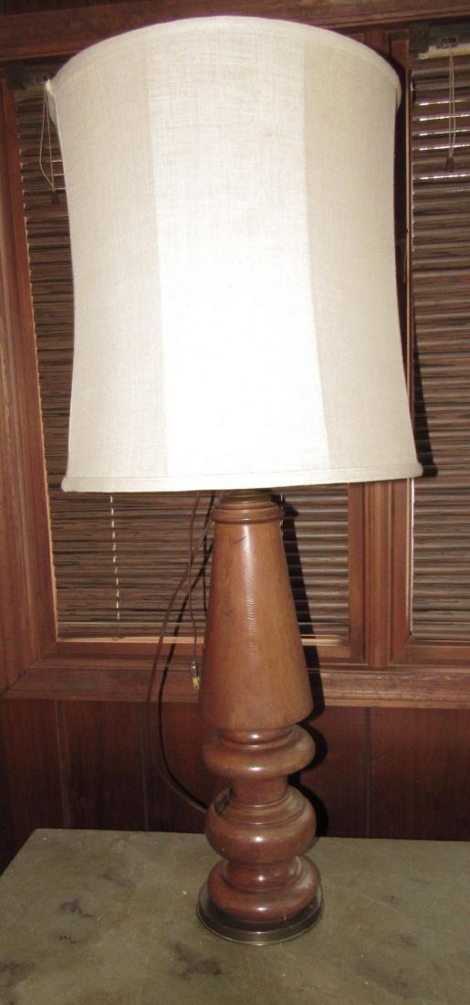 Large Turned Wood Table Lamp (1 of 3)