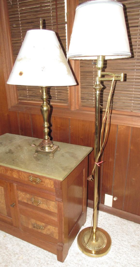 Brass Table Lamp and Floor Lamp (1 of 2)