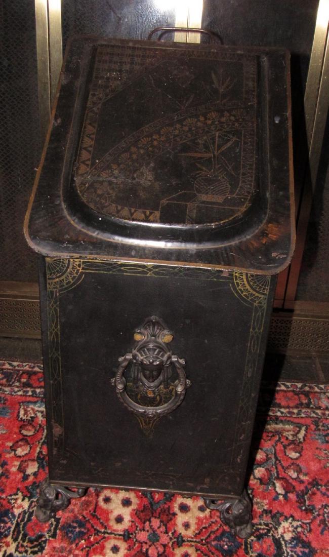 Decorated Wood Box: Approx. 11" x 10" x 23" tall