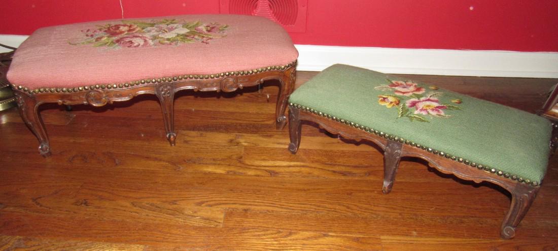 2 Needlepoint Foot Stools (1 of 6)