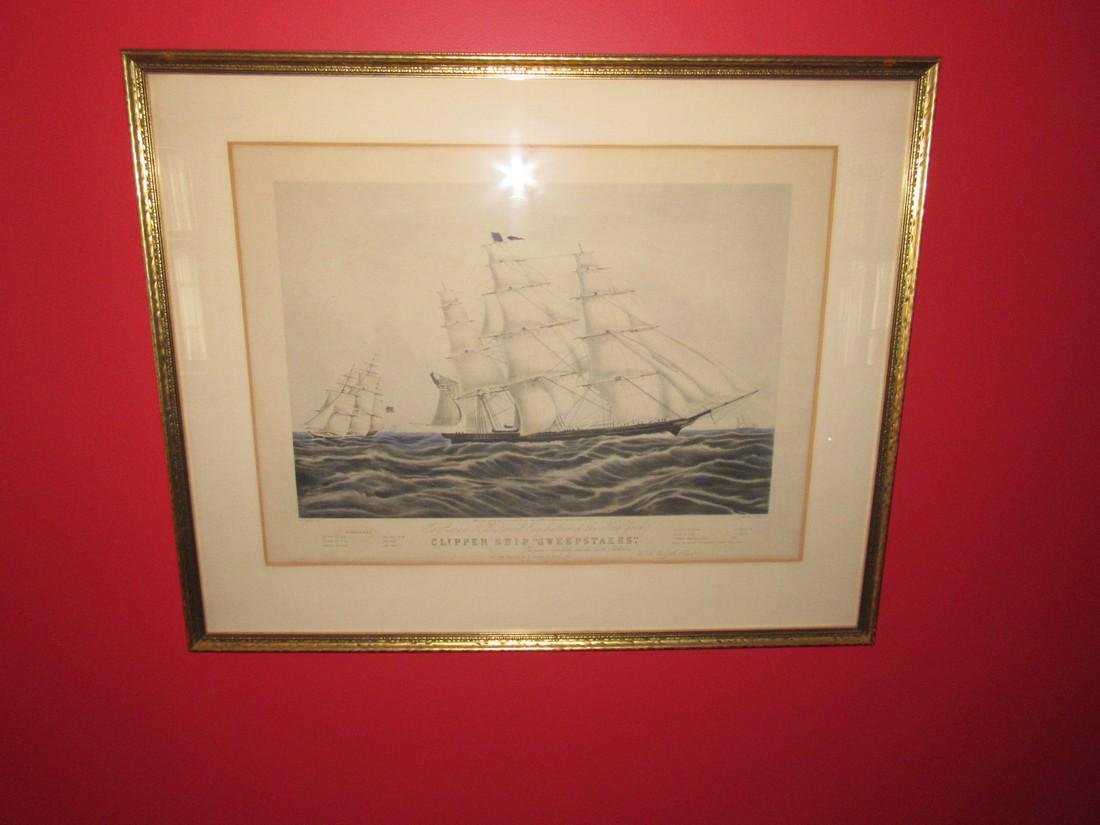 N. Currier Clipper Ship Sweepstake Lithograph (1 of 5)