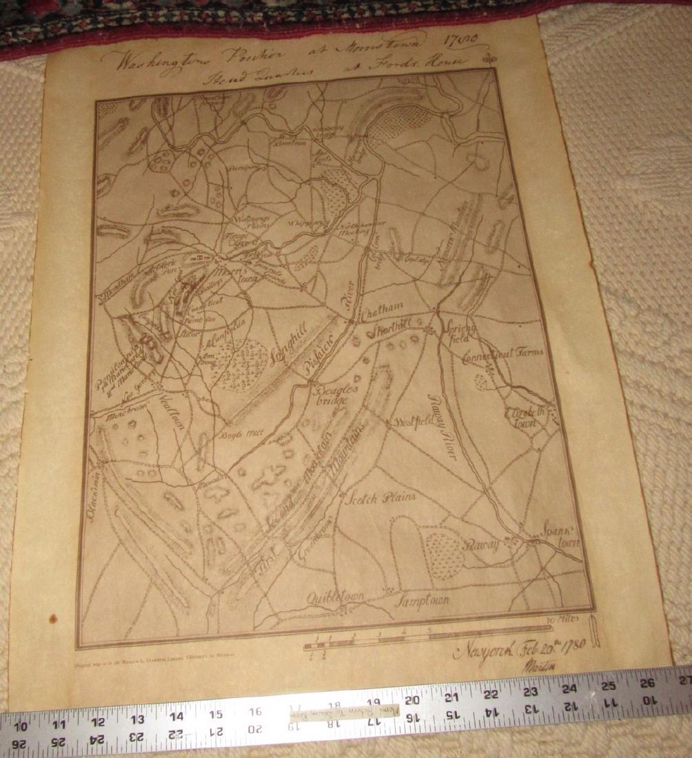 1780 Washington Position at Morristown NJ Repro Map: This is a reproduction. Approx. 17" x 22"