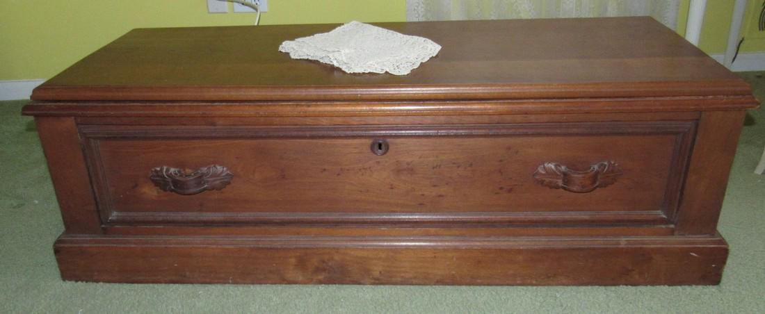 One Drawer Blanket Chest: Approx. 19" x 50" x 16" tall. Does not include doilies