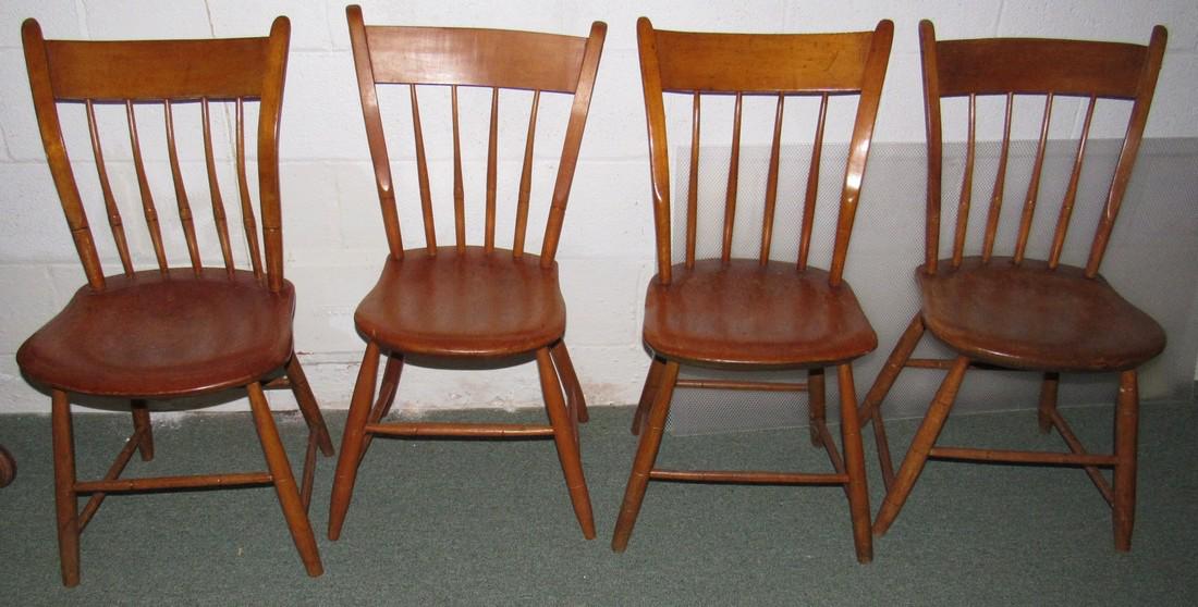 Set of 4 Plank Bottom Chairs (1 of 3)