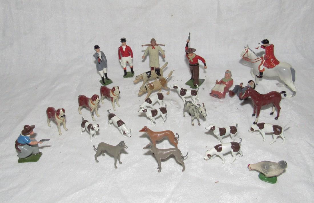 Antique Lead Dogs Figures Soldiers Cowboy (1 of 3)