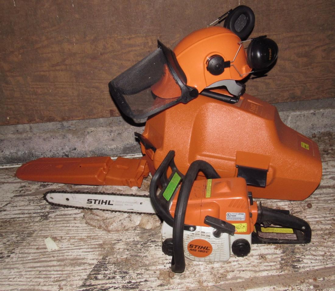 Stihl MS 180c Chainsaw w/ Case & Shield (1 of 2)