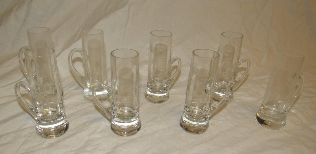 8 Etched Glass Cordial Cups (1 of 2)