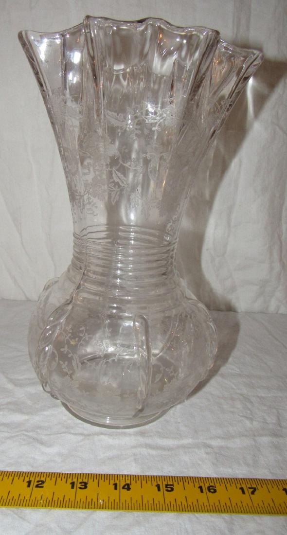 Fostoria Vase: Approx. 10 1/4" tall and 6 1/4" in diameter.