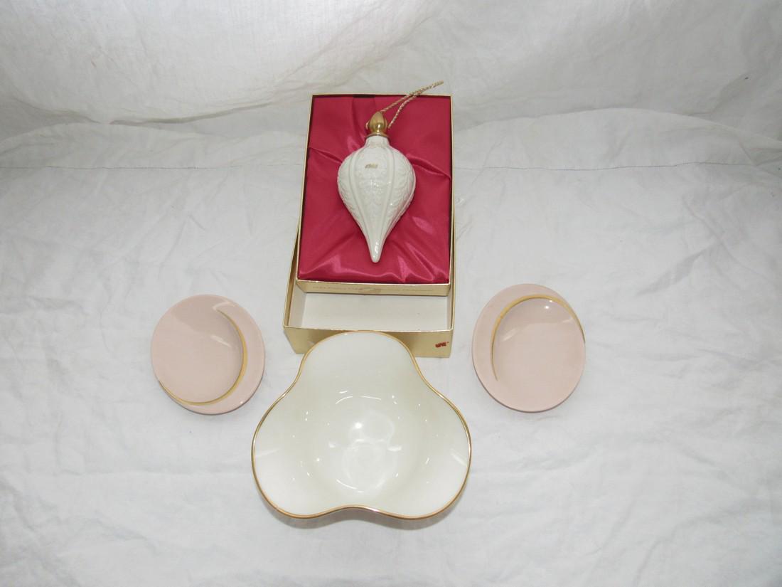 1983 Lenox Ornament Bowl & 2 Pink Trays (1 of 2)