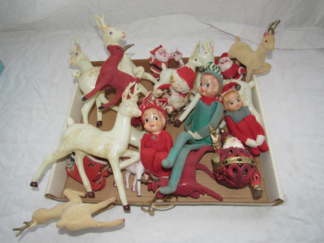 Vintage Elf Santa Reindeer Christmas Ornaments: Getting all decorations pictured.