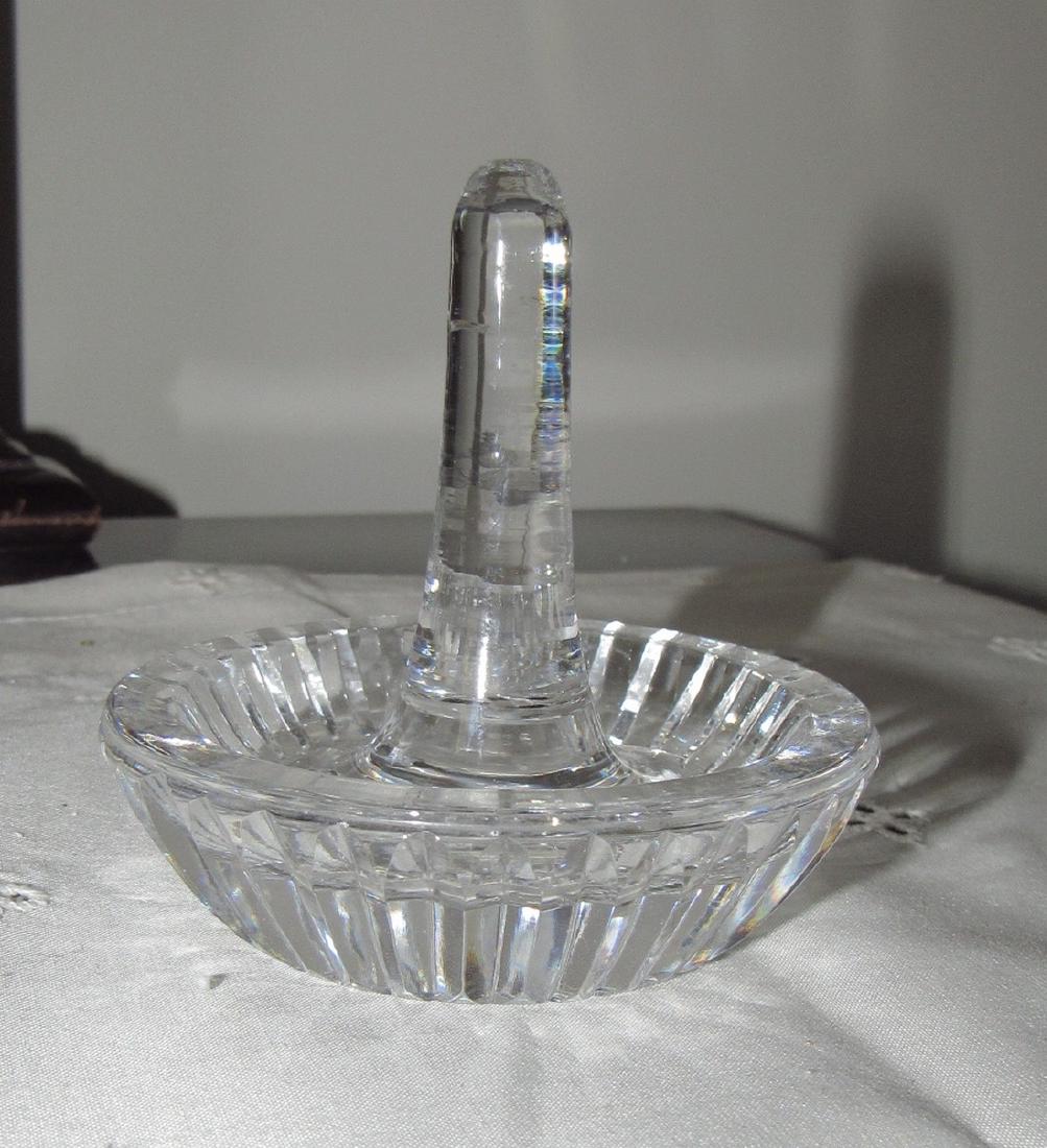 Waterford Crystal Ring Holder: Approx. 3" in diameter and 3 1/4" tall.