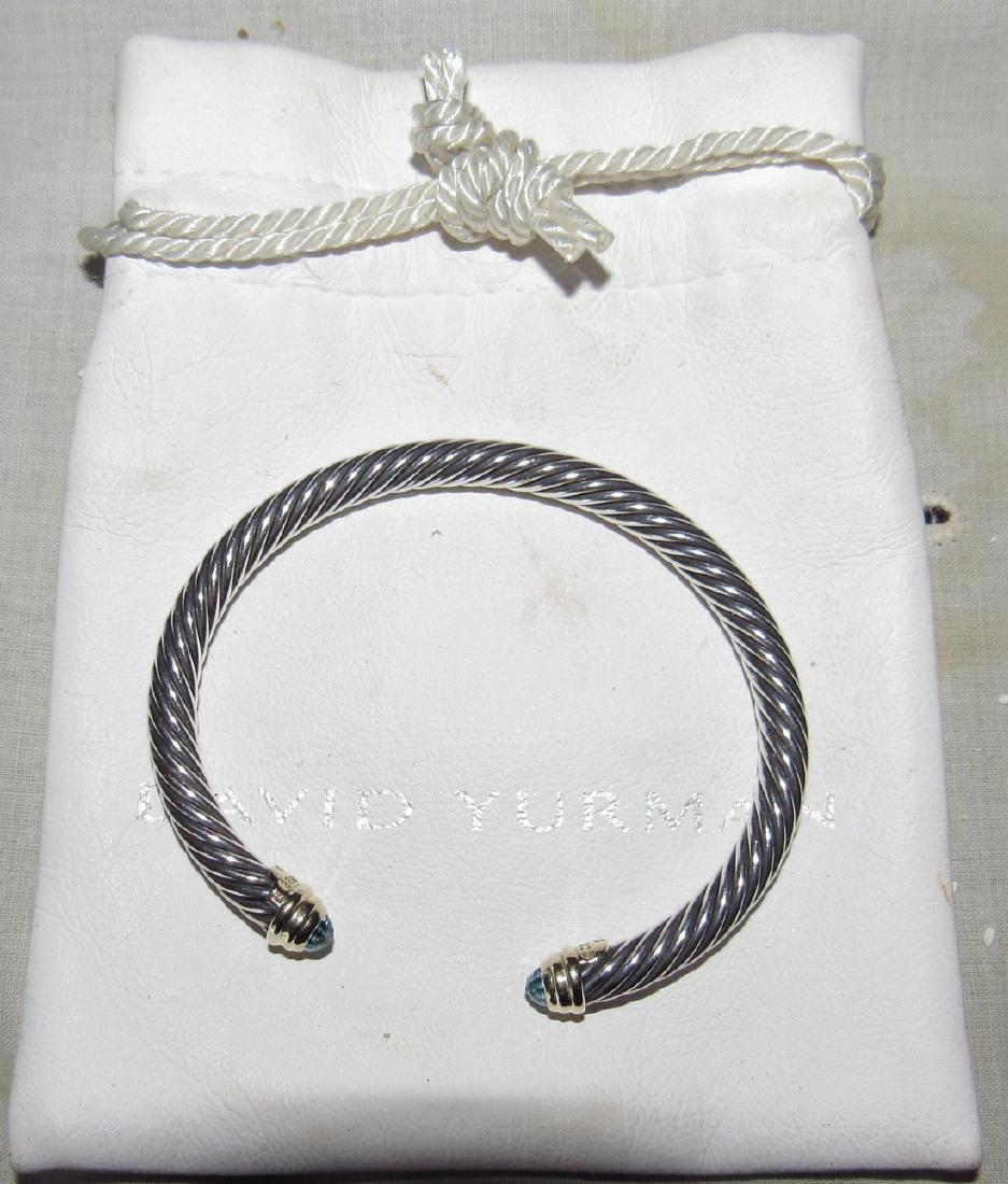 David Yurman Silver Cuff Bracelet 925 585 Gold (1 of 2)