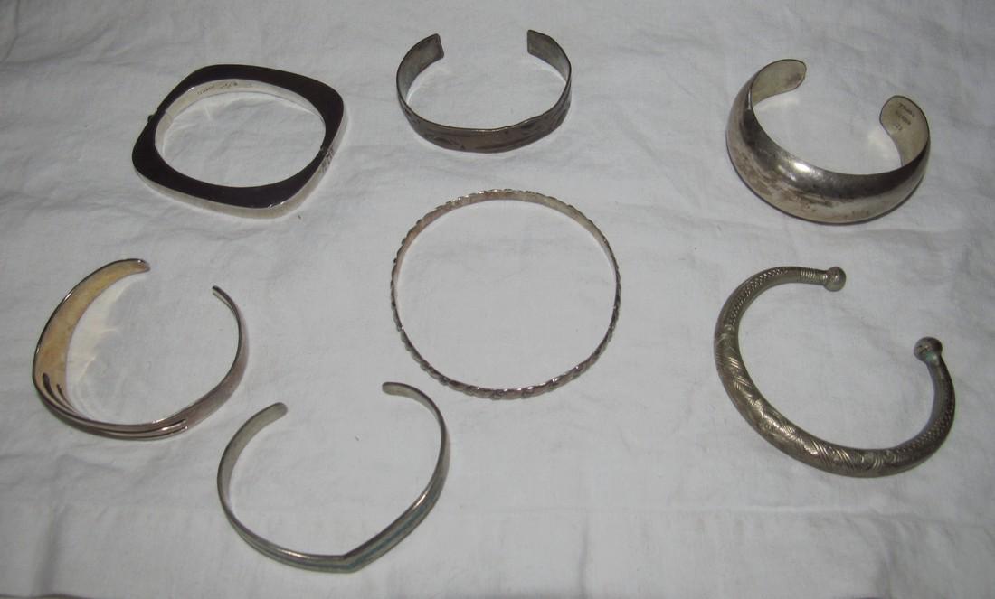 7 Sterling Silver Bracelets Cuff (1 of 7)