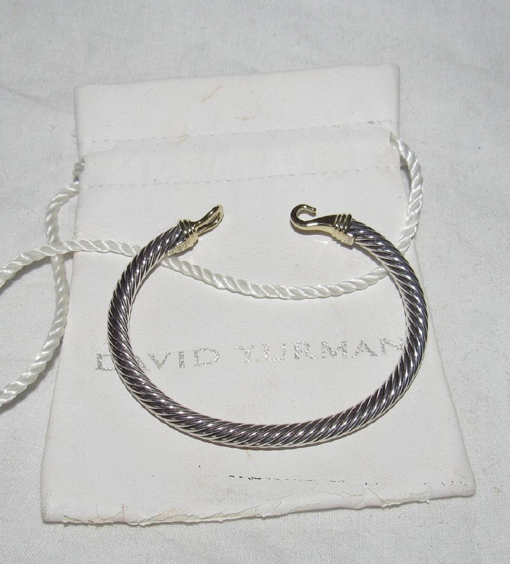 David Yurman 585 Gold 925 Sterling Silver Cuff Bracelet (1 of 5)