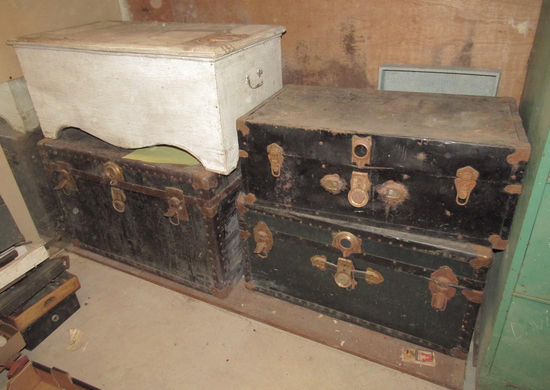 3 Flat Top Trunks & Blanket Chest (1 of 2)