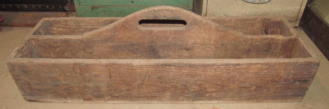 Wooden Tool Tote w/ Files and Square (1 of 3)