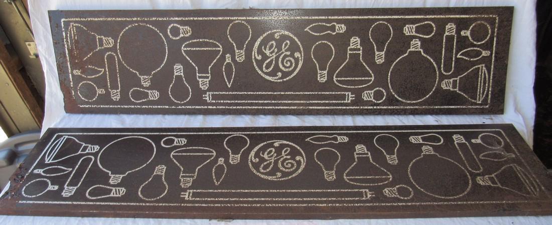 2 Vintage GE Sign Lightbulb Display Panels (1 of 3)