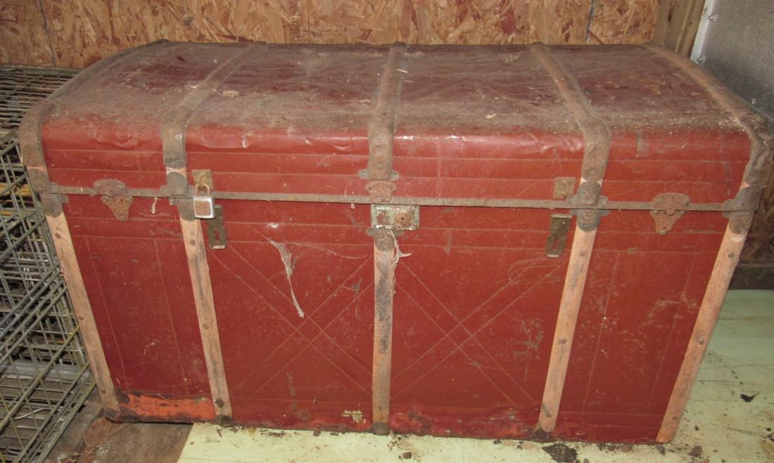 Trunk: Approx. 20" x 38" x 21" tall. Needs cleaning and repair