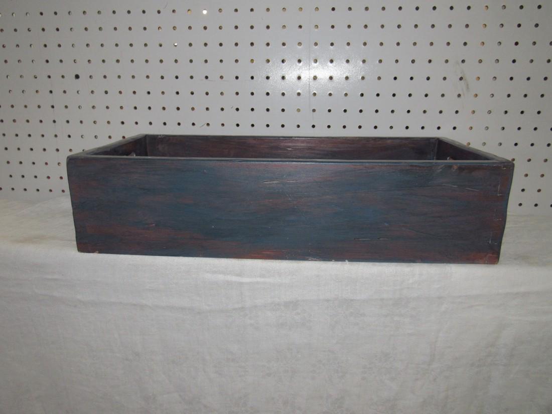 Blue Painted Wooden Tote (1 of 5)