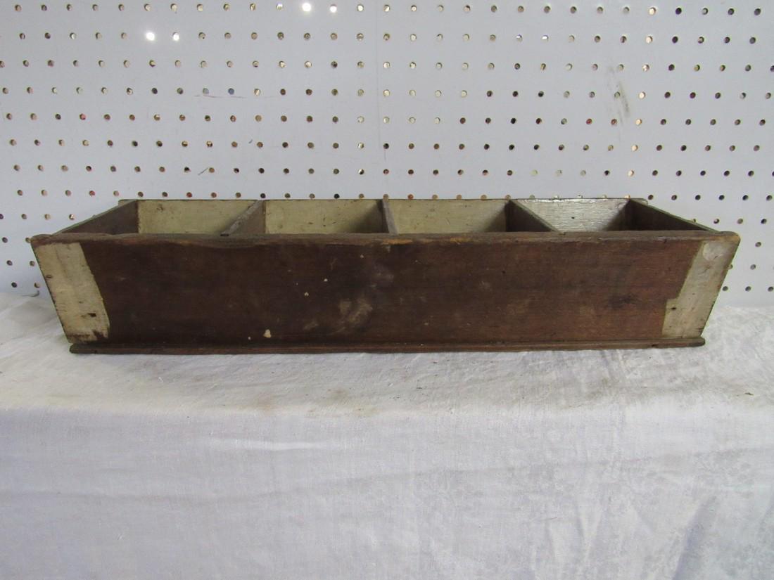 Wooden Divided Parts Box: Approx. 6 1/4" x 21" x 4" tall