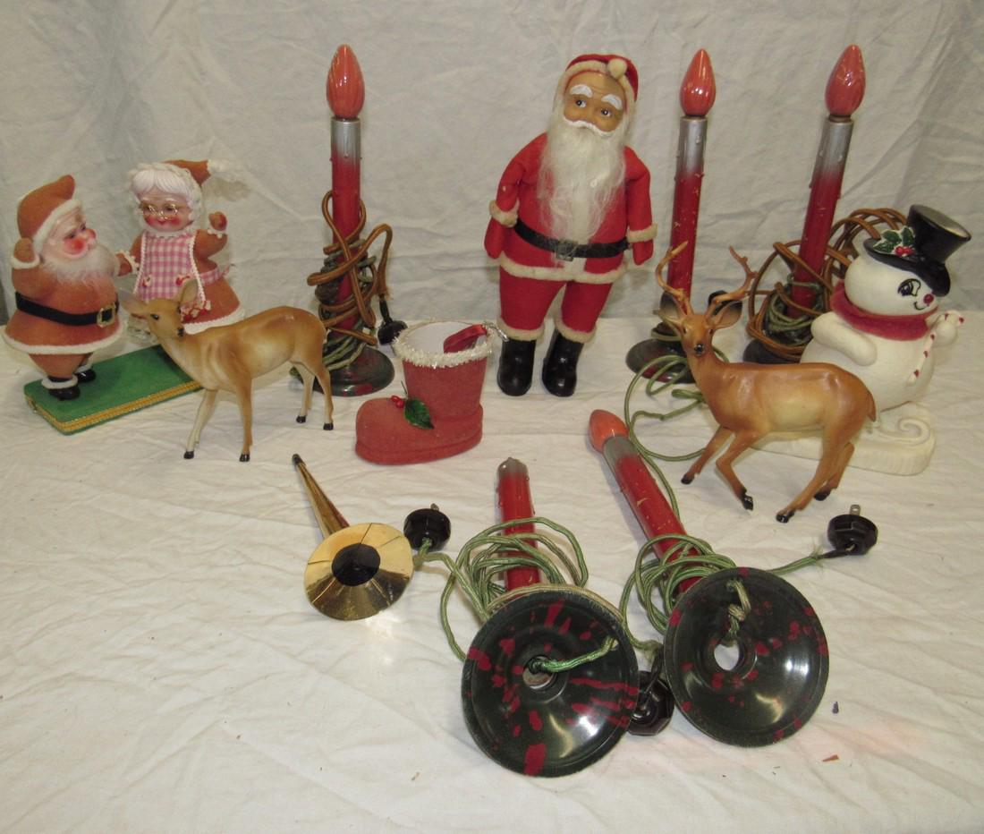Christmas Santa Candles Snowman Bank: Getting all pictured. Santa is approx. 11 1/2" tall.