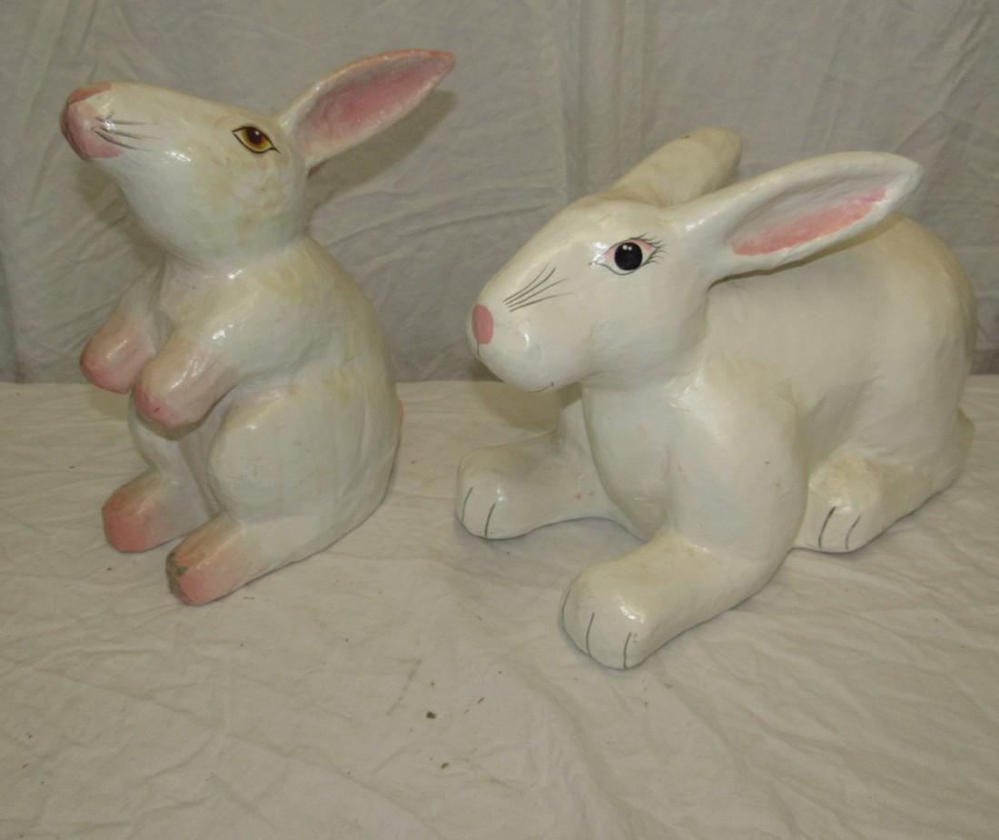 2 Paper Mache Rabbits (1 of 2)
