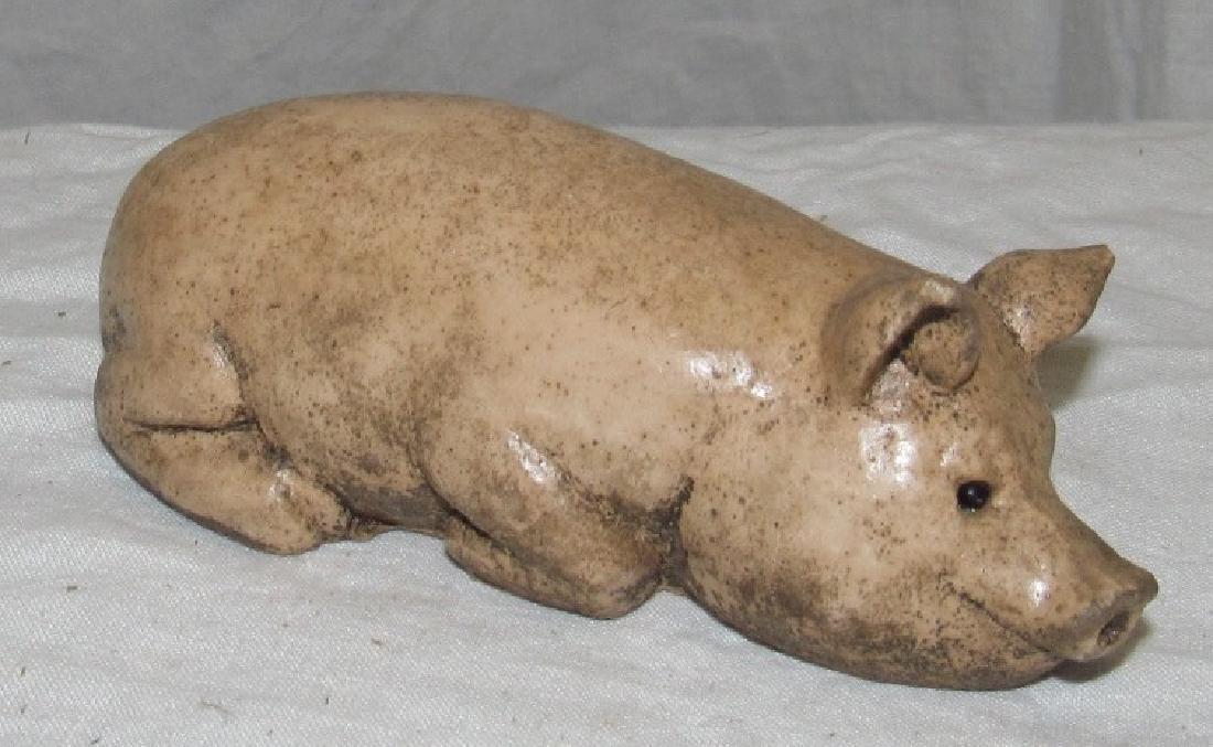 Plaster Pig: Approx. 4 1/2" long.