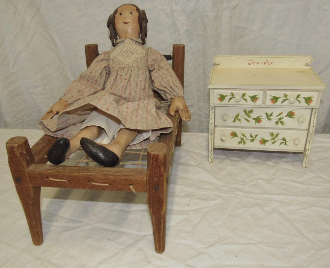 Doll Rope Bed & Dresser (1 of 3)