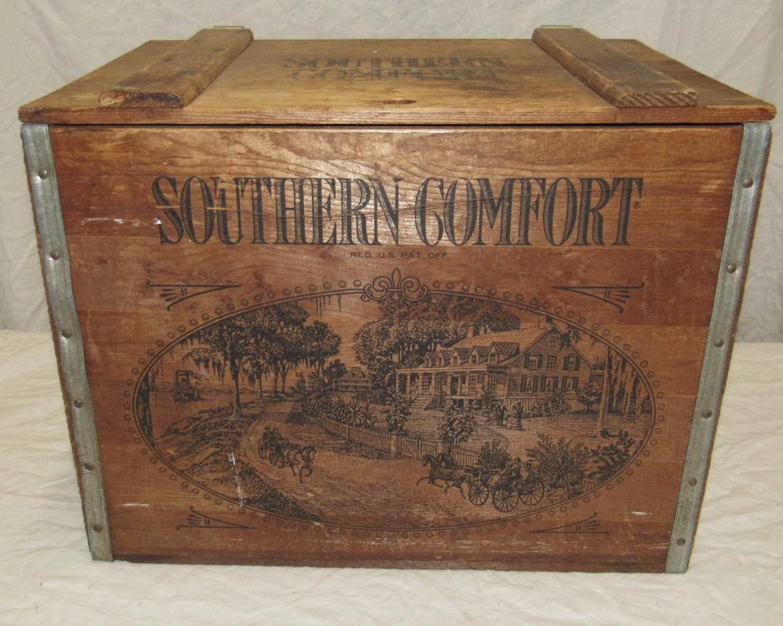 Southern Comfort Wooden Box: Approx. 12 1/4" x 17" x 13" tall