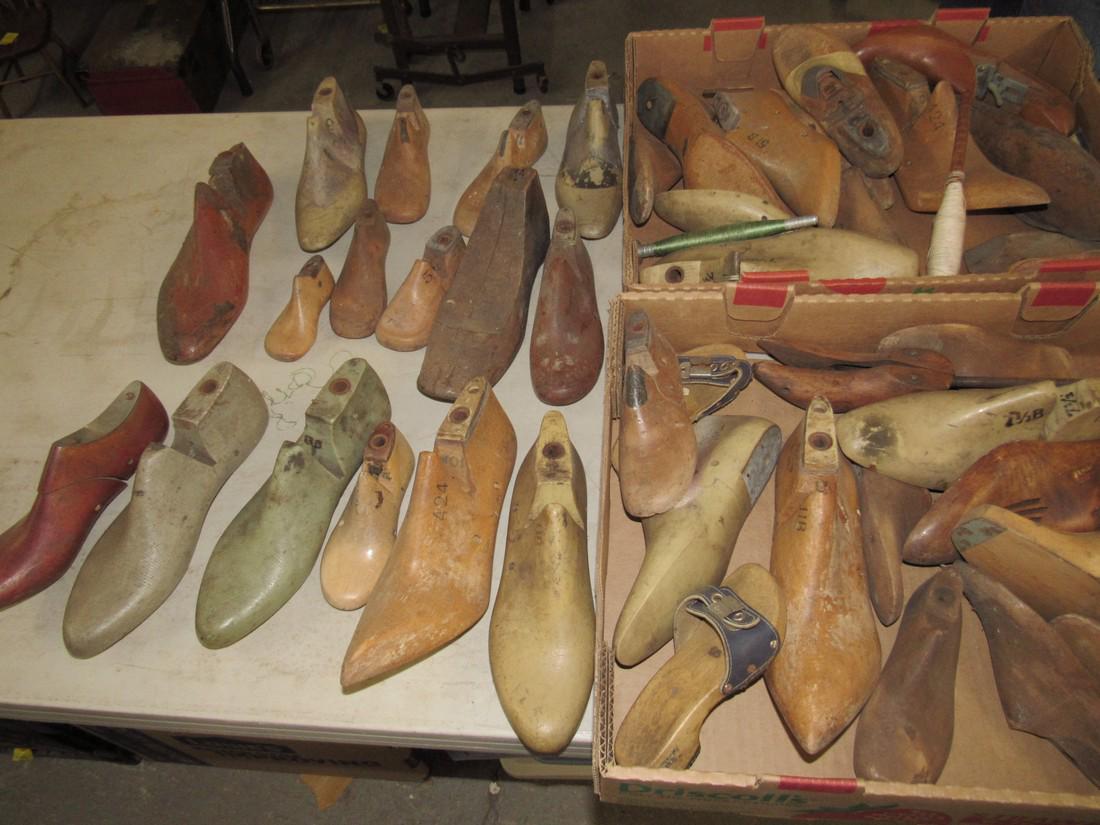 2 Boxes Full of Wooden Shoe Molds (1 of 4)
