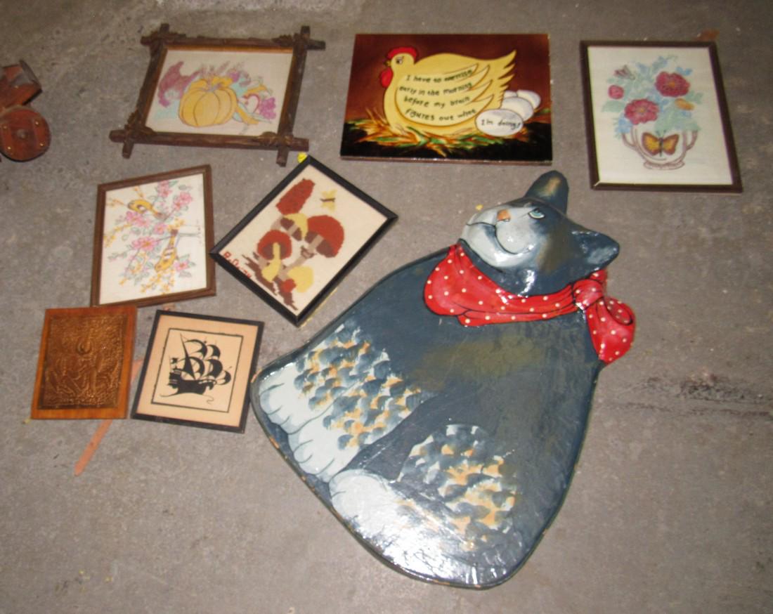 Prints Wall Hangings Cat Tray Lot (1 of 2)