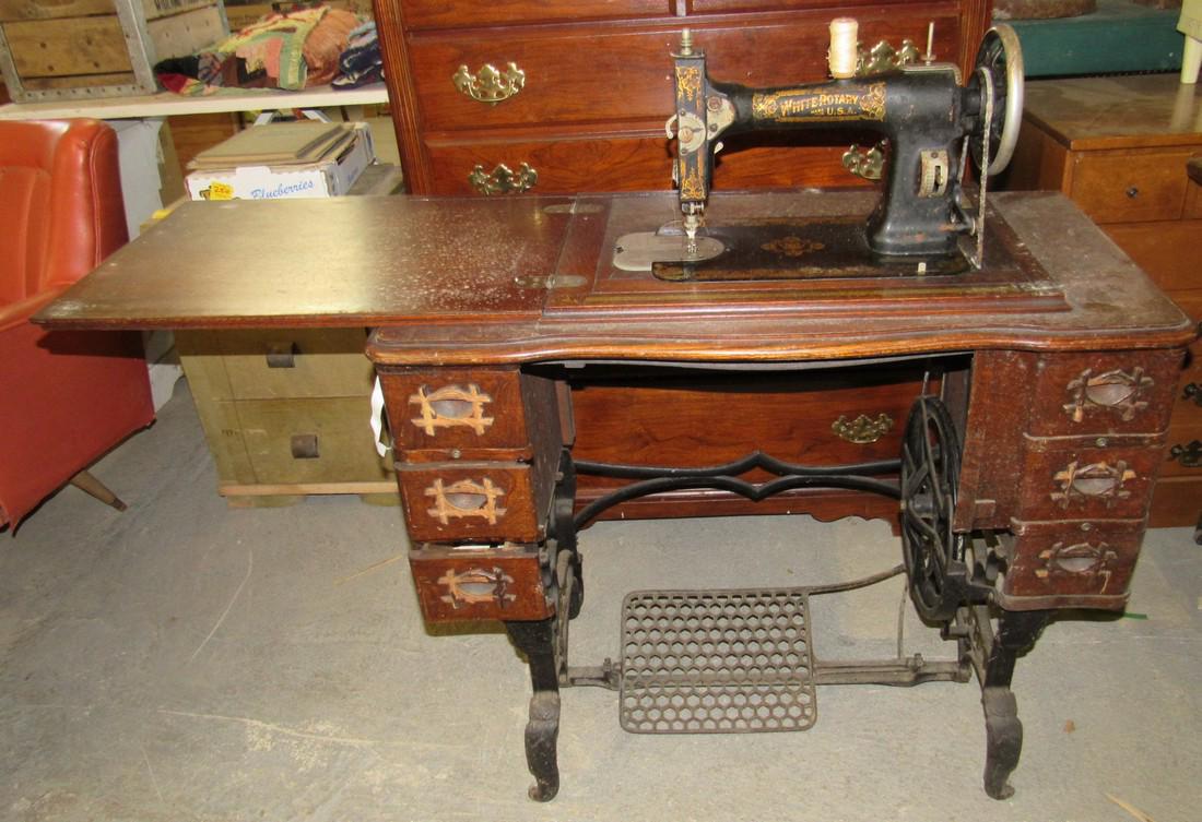 White Rotary Treadle Sewing Machine