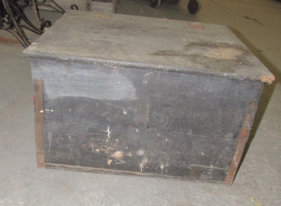 Wood Box: Approx 17 1/2" x 21" x 12 1/2" tall. Has wear