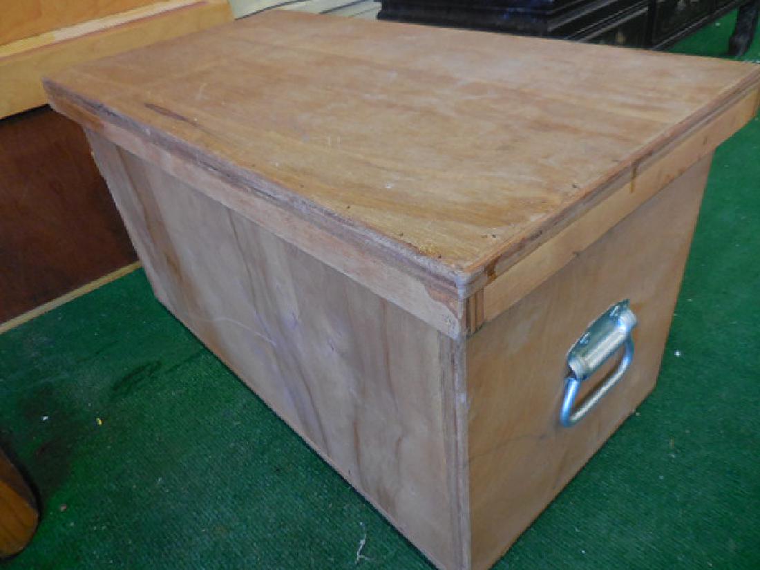 Wood Storage Box: 31.5" x 16.5" x 17" H