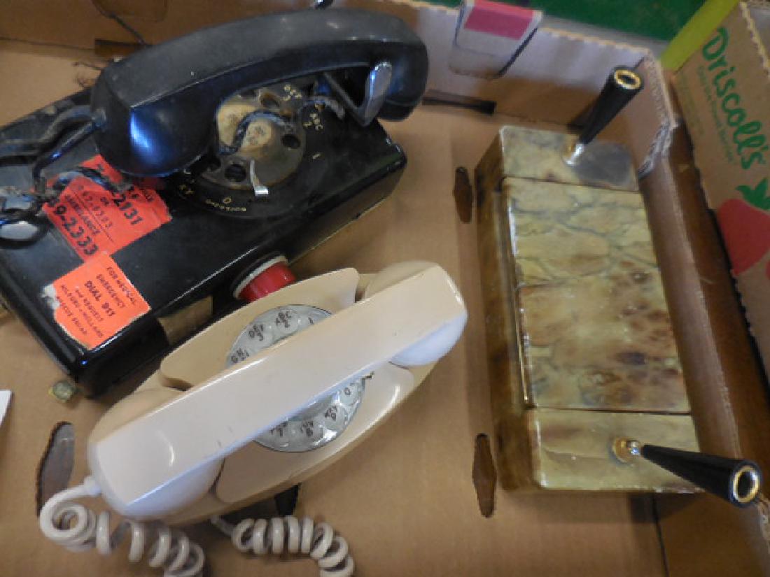 Phone Lot: incl. onyx marble pen/paper holder - broken