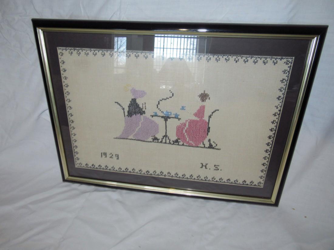 1929 Needlepoint Sampler: Approx. 14" x 19"