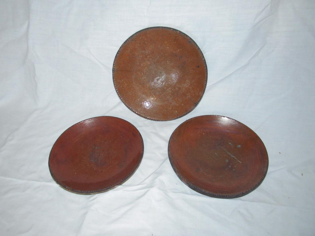 3 Redware Pie Plates (1 of 4)