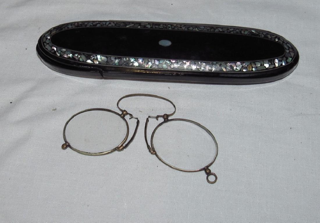 Antique Eyeglasses and Mother of Pearl Case (1 of 3)
