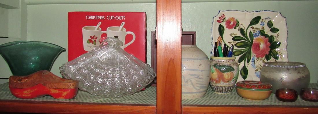 Misc Shelf Contents Including Pottery (1 of 3)