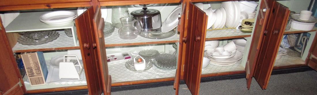 Mikasa Dinnerware & Cabinet Contents: Getting all pictured in bottom of cabinets and 2 drawers