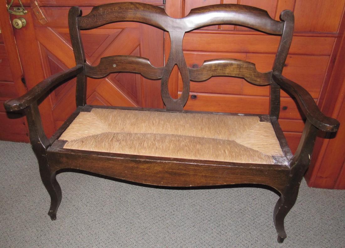 Settee w/ Rush Seat: Approx. 20 1/4" x 45"