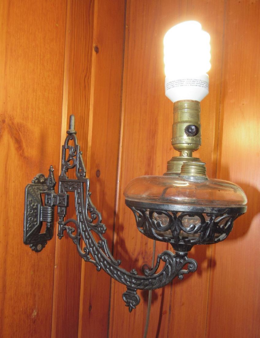 Electrified Oil Lamp & Wall Bracket (1 of 2)