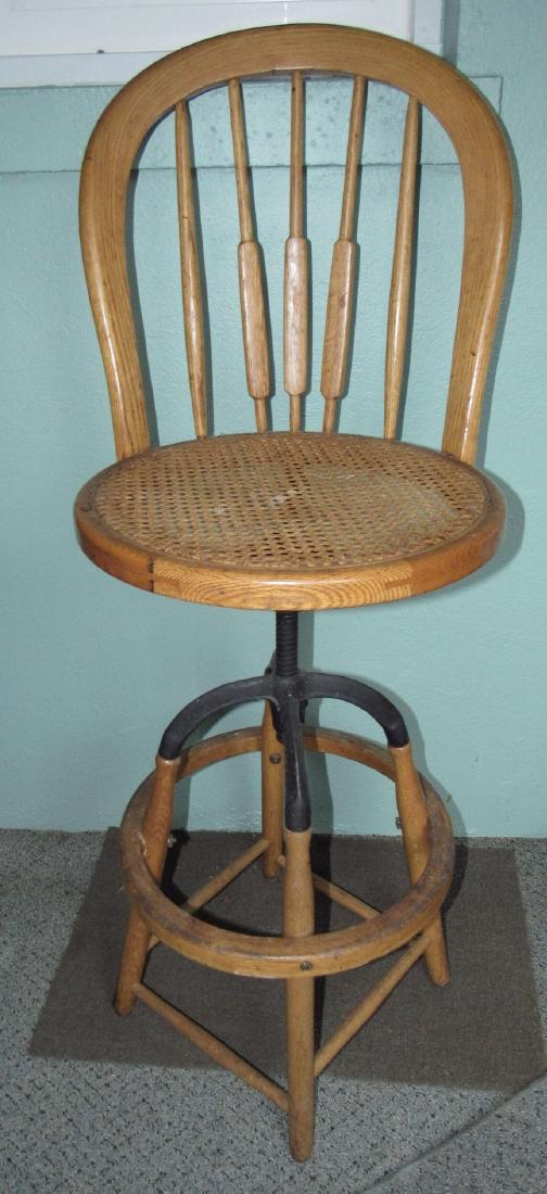 Industrial Stool w/ Cane Seat: Nice condition