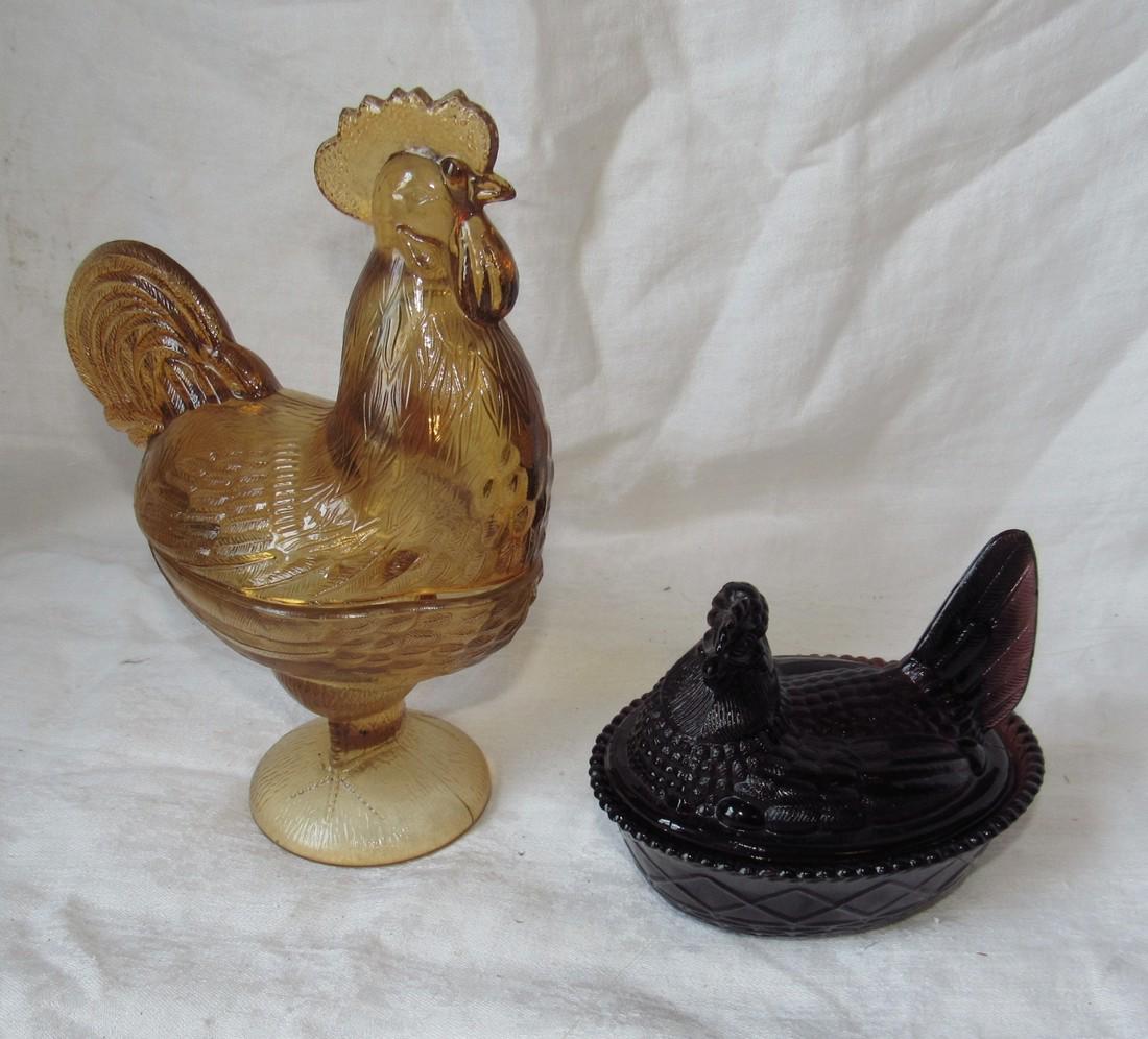 `Rooster & Hen on Nest Candy Dishes (1 of 2)