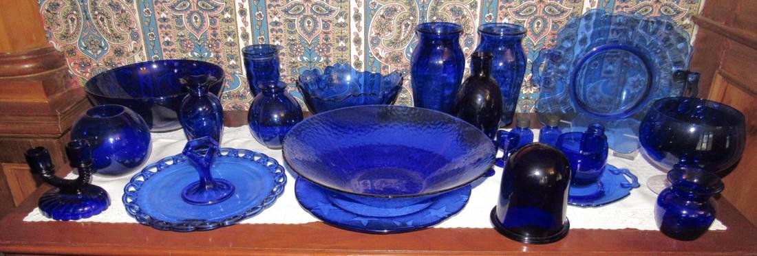 Cobalt Blue Glass Candle Holders Platters Vases Bowls (1 of 4)
