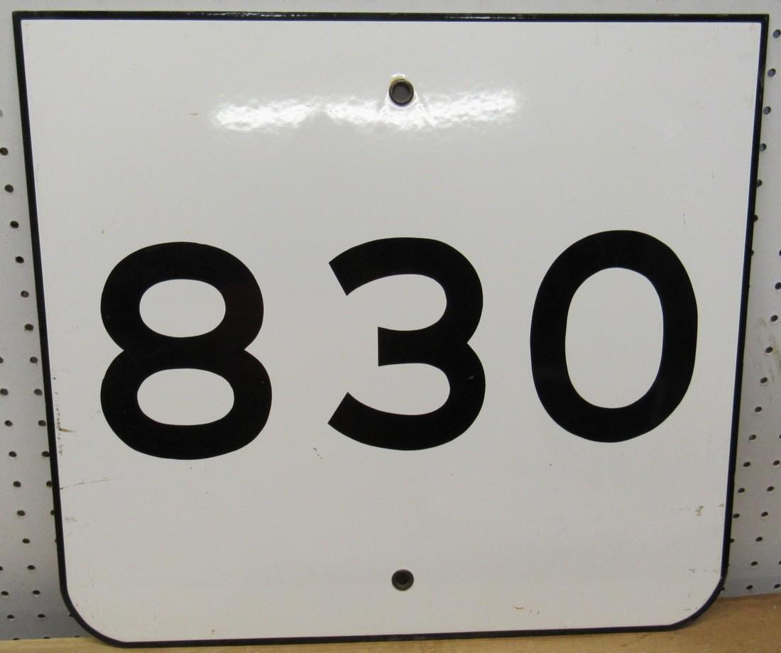 Porcelain Route 830 Road Sign (1 of 4)