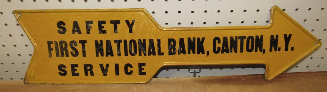 Safety Service First National Bank Canton NY Arrow Sign (1 of 2)